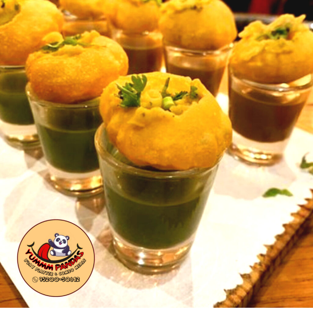 Looking for best golgappe in Dehradun?
YummmPandas offers 6 pcs of crispy golgappa with filling of onion, potato, and chickpeas.
Flavored is made of pudia, heeng, jeera, and hara dhaniya. We use RO water only.
